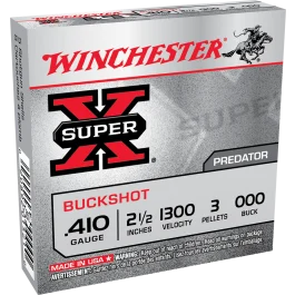 Winchester Super X 410 Gauge 2.50 3 Pellets 000 Buck XB41000