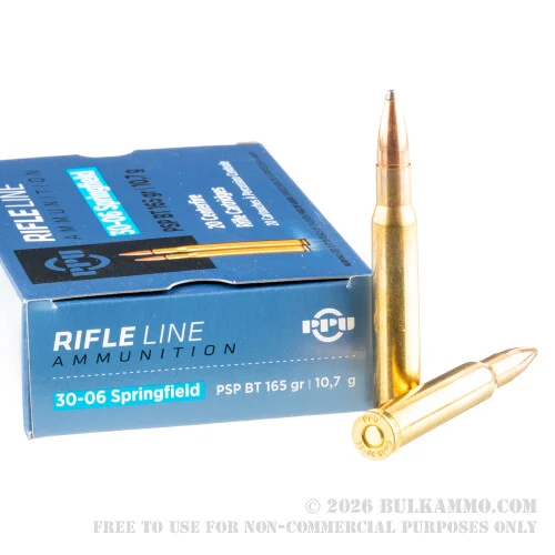 500Rounds of 30-06 Springfield Ammo by Prvi Partizan - 165gr PSP