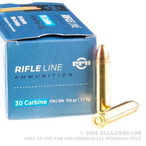 500Rounds of .30 Carbine Ammo by Prvi Partizan - 110gr FMJ