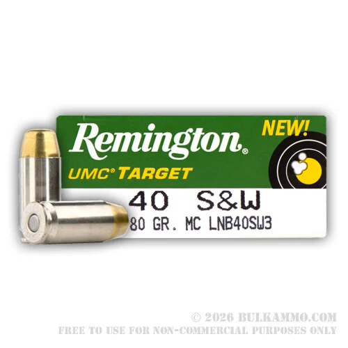 500Rounds of .40 S&W Ammo by Remington Nickel Plated - 180gr MC