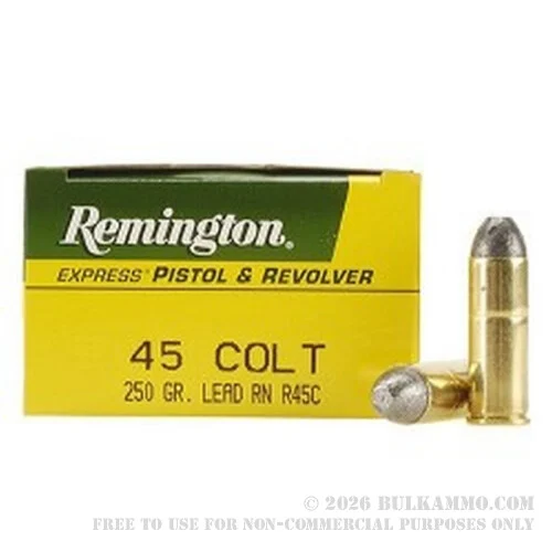 50 Rounds of .45 Long-Colt Ammo by Remington - 250gr LRN