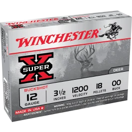 Winchester Super X 12 Gauge 3.50 18 Pellets 00 Buck XB12L00