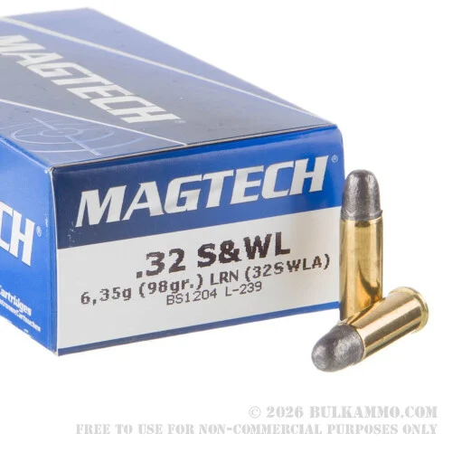 50 Rounds of .32S&W Long Ammo by Magtech- 98gr LRN