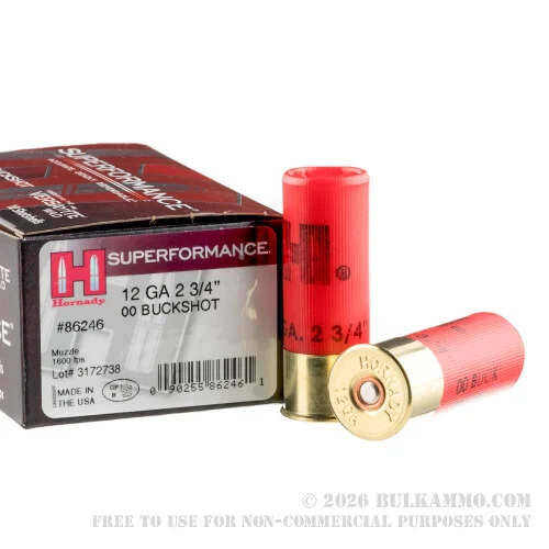 10 Rounds of 12ga Ammo by Hornady Superformance -00 Buck