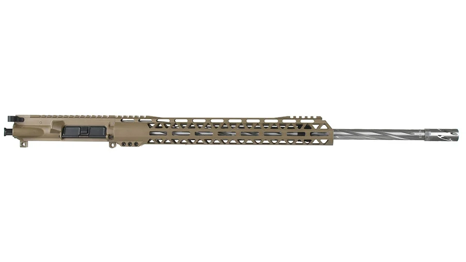 BC-15 | 5.56 NATO FDE Upper | 22" 416R SS Spiral Fluted Heavy Barrel | 1:8 Twist | Rifle Length Gas System| Talon 15” MLOK Split  Rail | with BCG & Charging Handle