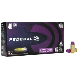 Federal Syntech 40 S&W 180 Grain Total Syntech Jacket Flat Nose AE40SJ2