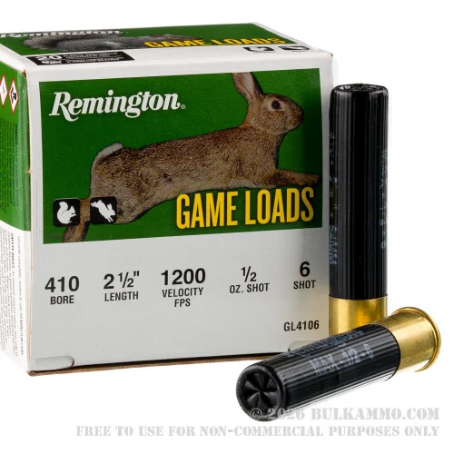 200 Rounds of .410 Ammo by Remington - 1/2 ounce #6 shot
