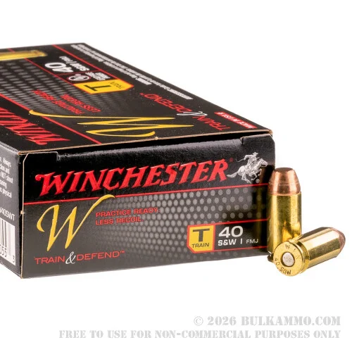 500Rounds of .40 S&W Ammo by Winchester - 180gr FMJ