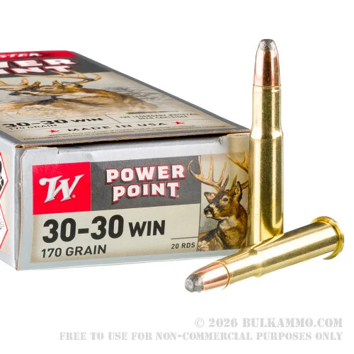 200 Rounds of 30-30 Win Ammo by Winchester - 170gr PP
