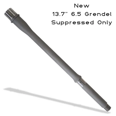 6.5 Grendel AR15 Barrel- 13.7", Mid Gas,416R Stainless, Suppressed Use Only