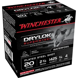 Winchester Drylok Super Steel 20 Gauge 2.75 3/4 oz 4 Shot XS204