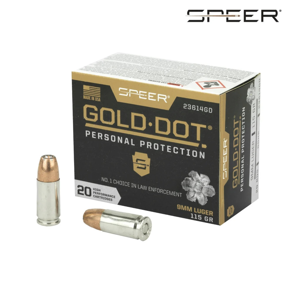 Speer 9mm Gold Dot 115gr Hollow Point Ammo