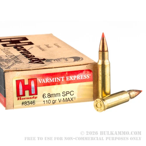 6.8 Remington SPC- 110 gr Vmax - Hornady - 20 Rounds