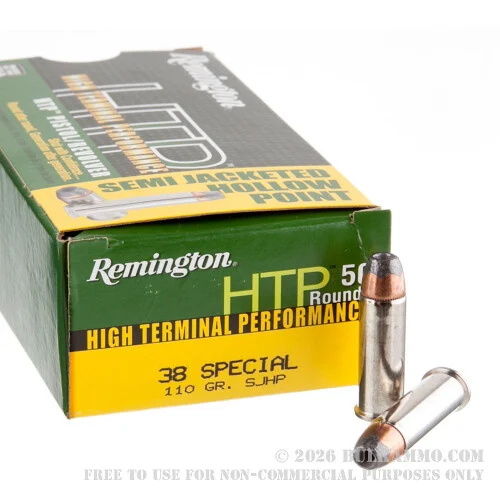 500Rounds of .38 Spl Ammo by Remington RTP - 110gr SJHP