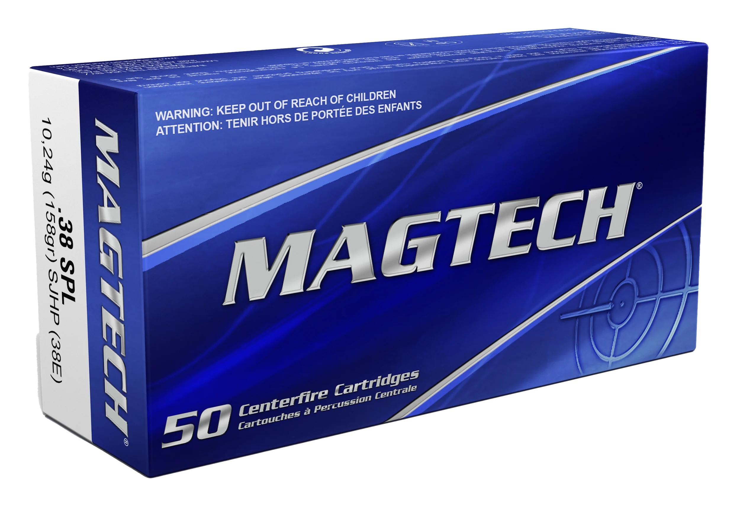 Magtech Sport HuntingHandgun Ammunition 38E, 38 Special, Semi-Jacketed Hollow Point (HP), 158 GR, 807 fps, 50 Rd/bx