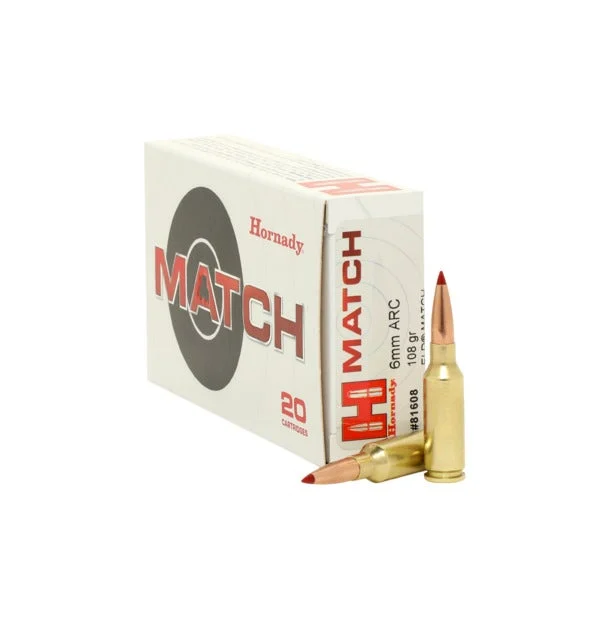 Hornady Match 6mm ARC Ammunition 20 Rounds ELD Match 108 Grain
