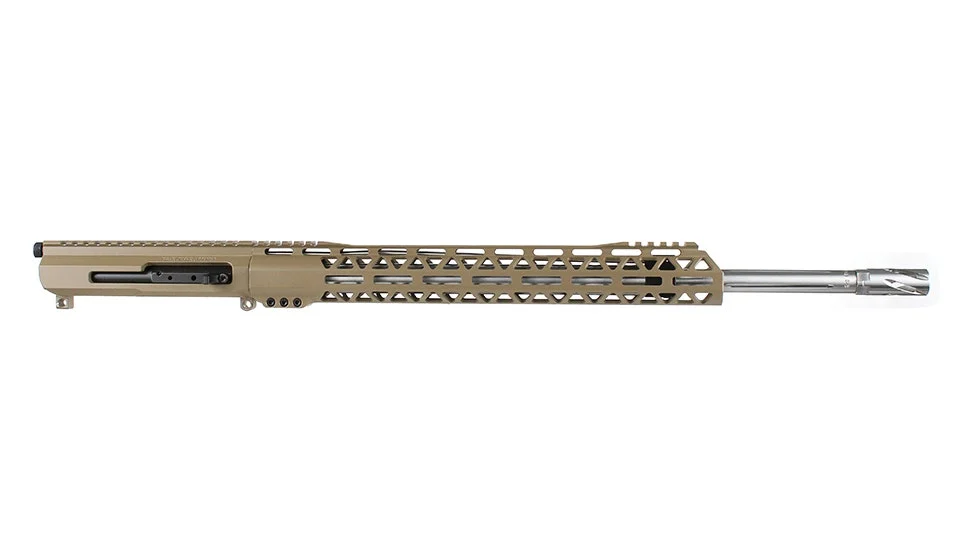 BC-15 |  6mm Arc Right Side Charging FDE Upper | 20” 416R SS Straight Fluted Heavy Barrel | Rifle Length Gas System | 1:8 Twist| Talon 15” MLOK Split  Rail | with BCG & Charging Handle
