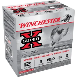 Winchester Xpert 12 Gauge 3" 1-1/8 oz. High Velocity #2 Steel Shot, 25 Rounds WEX1232