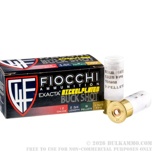 250 Rounds of 12ga High Velocity Ammo by Fiocchi -00 Buck