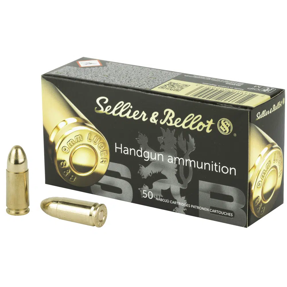 S&B 9mm 124gr FMJ Ammo
