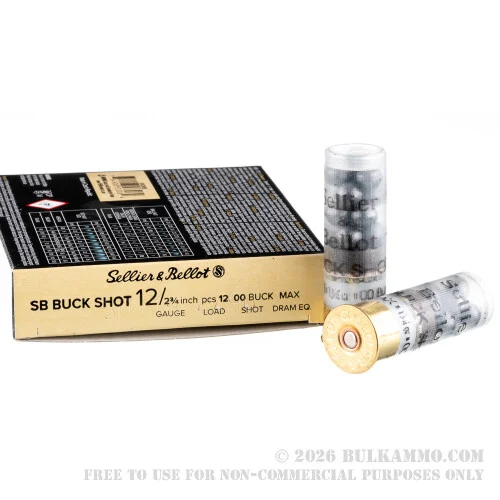 10 Rounds of 12ga Ammo by Sellier & Bellot -00 Buck 1-1/4 oz