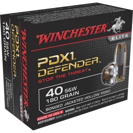 Winchester Defender 40 S&W 180 Grain Bonded JHP S40SWPDB1