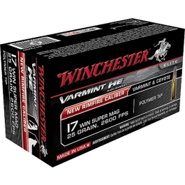 Winchester Varmint He 17 WSM 25 Gr Polymer Tip Ammo