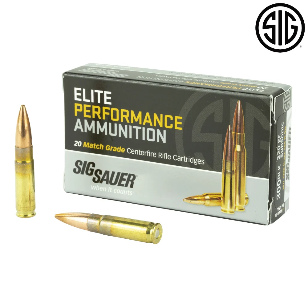 Sig Sauer .300 AAC Blackout FMJ 220gr Subsonic Ammo