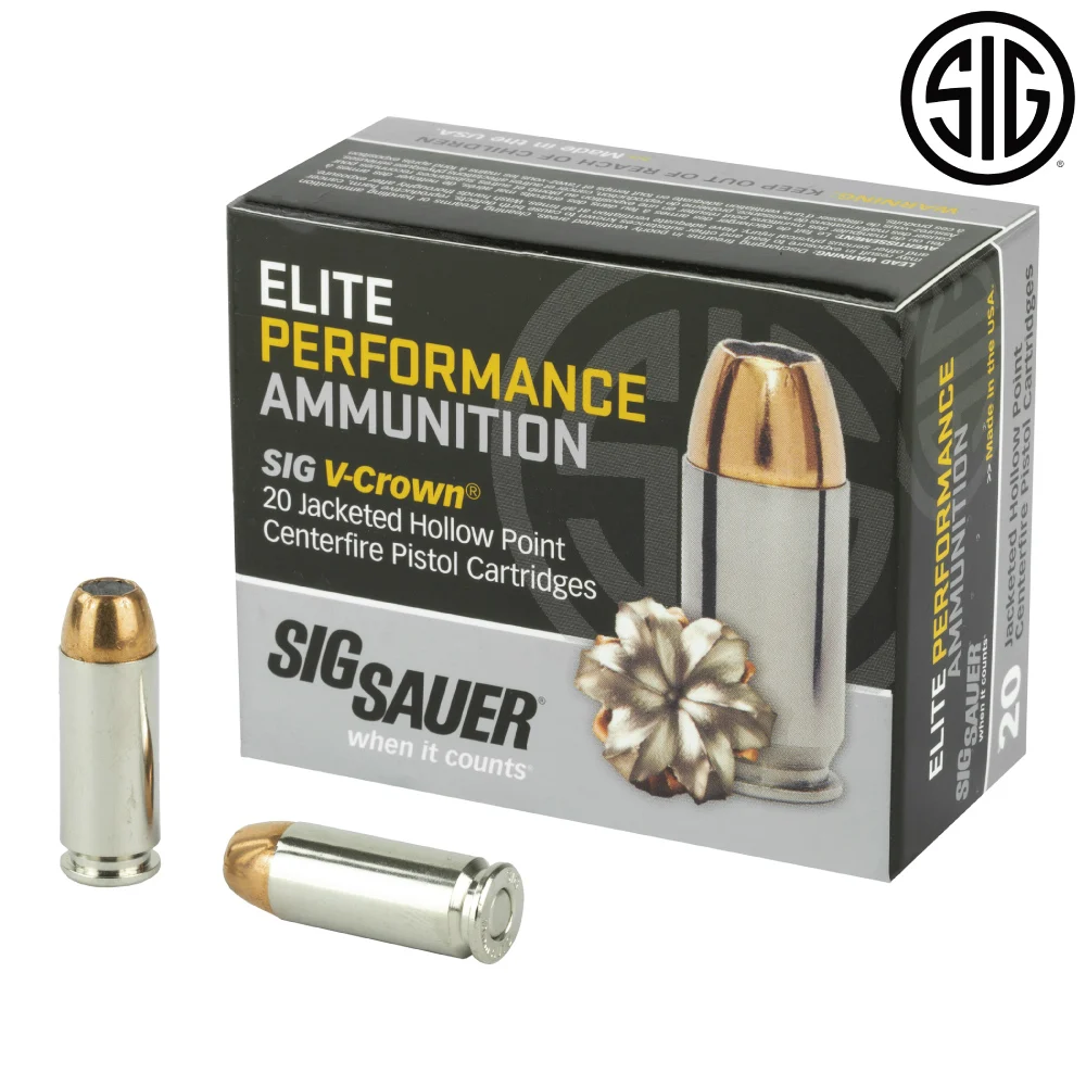 Sig Sauer V-Crown 10mm 180gr Jacketed Hollow Point Ammo