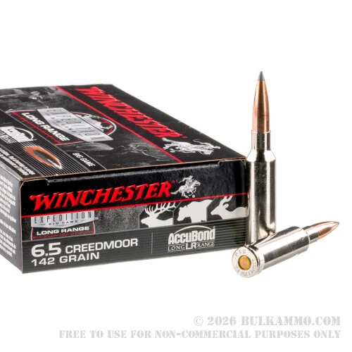 20 Rounds of 6.5 mm Creedmoor Ammo by Winchester Expedition - 142gr Nosler Accubond Long Range