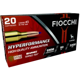 Fiocchi Hyperformance 6mm Creedmoor 80 Gr Barnes Tipped TSX Ammo