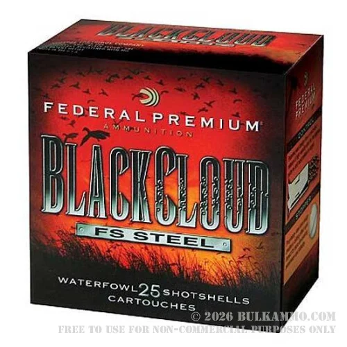 25 Rounds of 12ga Ammo by Federal Black Cloud FS Steel - 2-3/4" 1 ounce #3 Shot