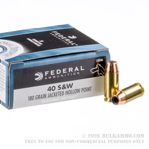 500Rounds of .40 S&W Ammo by Federal - 180gr JHP