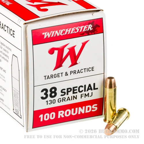 500Rounds of .38 Spl Ammo by Winchester - 130gr FMJ