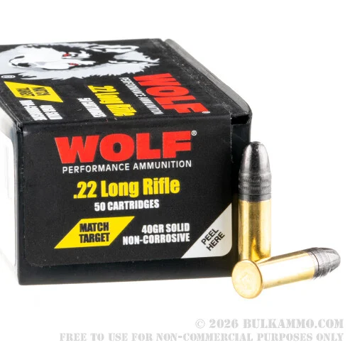 500Rounds of .22 LR Ammo by Wolf Match Target - 40gr LRN