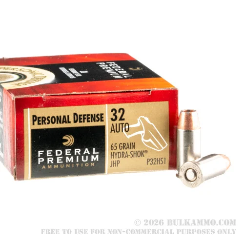 20 Rounds of .32 ACP Ammo by Federal - 65gr JHP