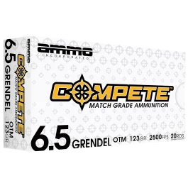 Ammo  Inc Match 6.5 Grendel 123 Grain Boat Tail Hollow Point Ammo