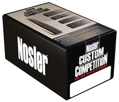 Nosler Custom Competition Boat Tail Hollow Point 22 Caliber 69 Grain 250/Box (53065), Not Loaded