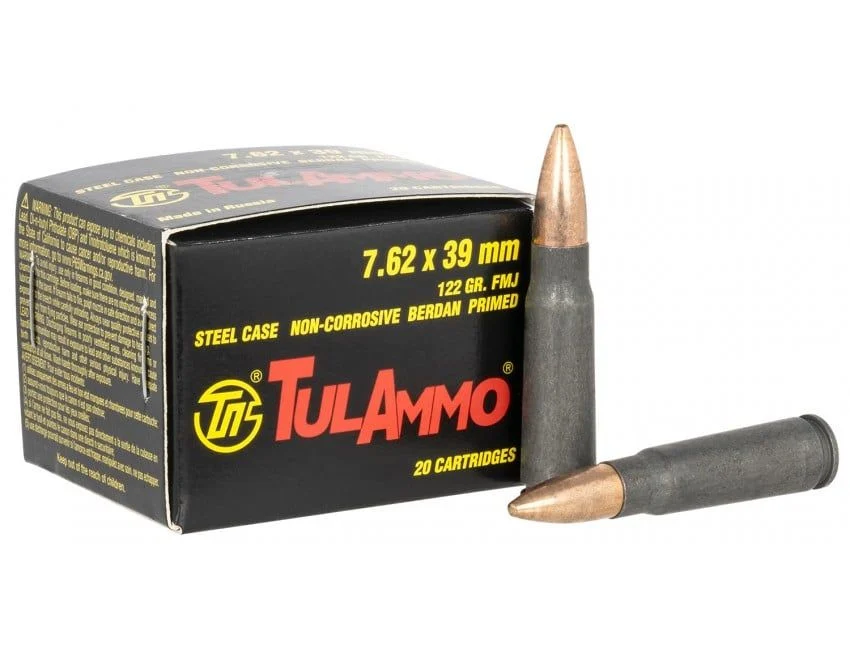 Amdep Holdings UL076201 Centerfire Rifle 7.62x39mm 122 gr Full Metal Jacket (FMJ) Rifle Ammo - 20 Rounds - 139665