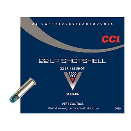 CCI 0039 .22LR Shotshell 31Gr #12 Shot Rimfire Ammo - 20 Rounds - 39