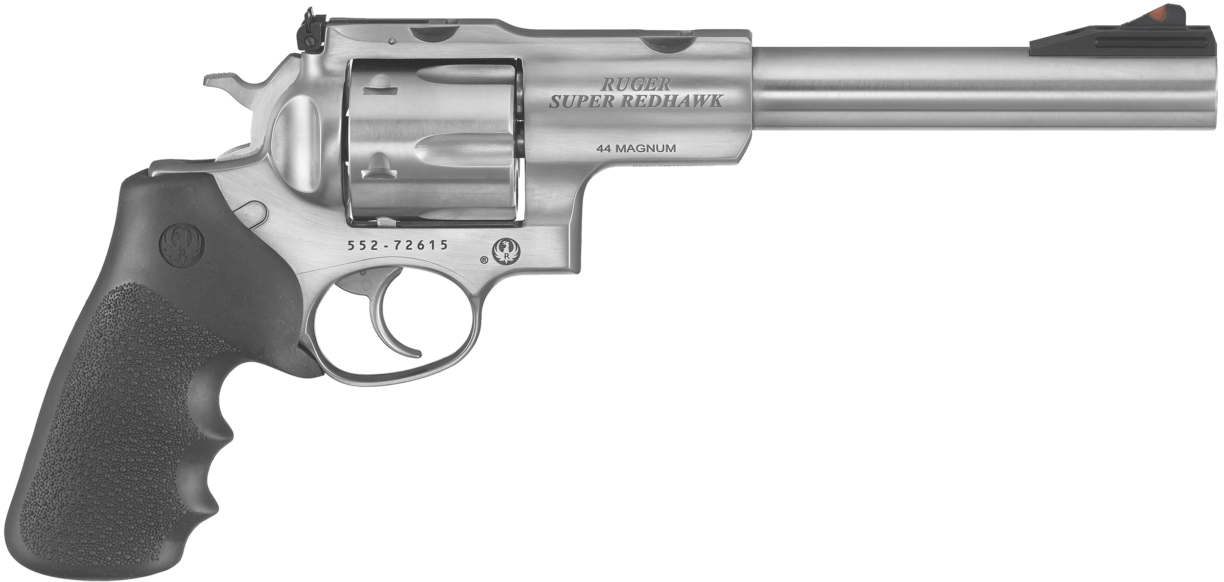 Ruger Super Redhawk Double- Action Revolver 5501, 44 Remington Mag, 7 1/2 in, Rubber Grip, Satin Stainless Finish, 6 Rd
