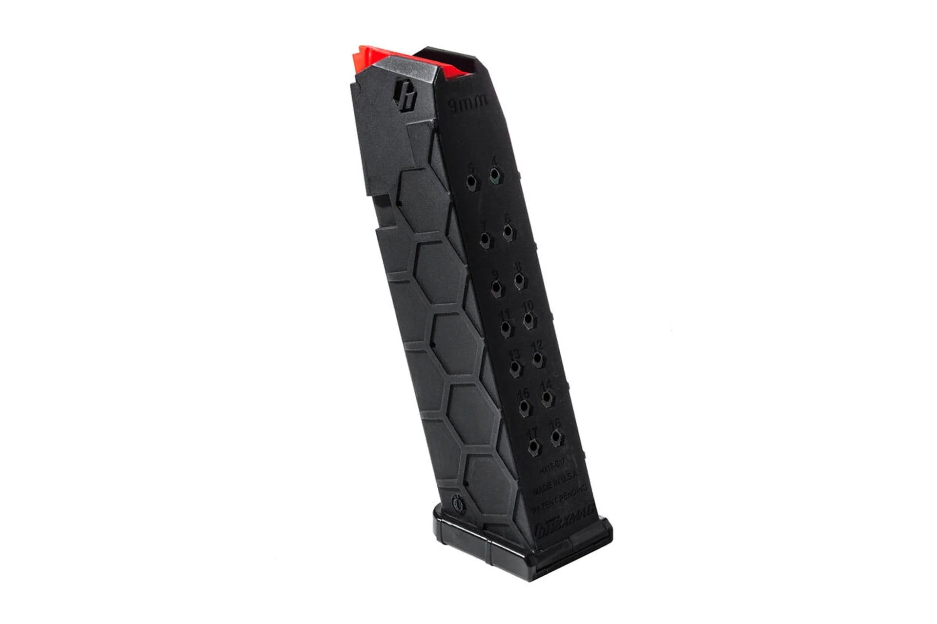 Hexmag 9mm 17-Round Carbon Fiber Magazine for Glock 17 Pistols - HX17-G17-BLK