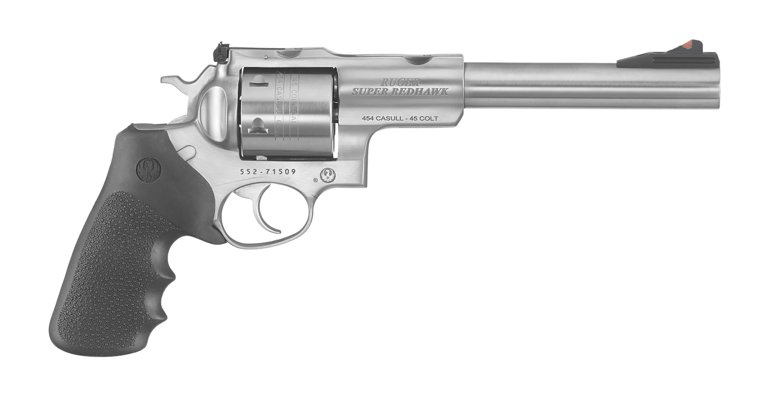 Ruger Super Redhawk KSRH7454 Revolver 5505, 454 Casull, 7 1/2 in, Rubber Grip, Matte Stainless Finish, 6 Rd