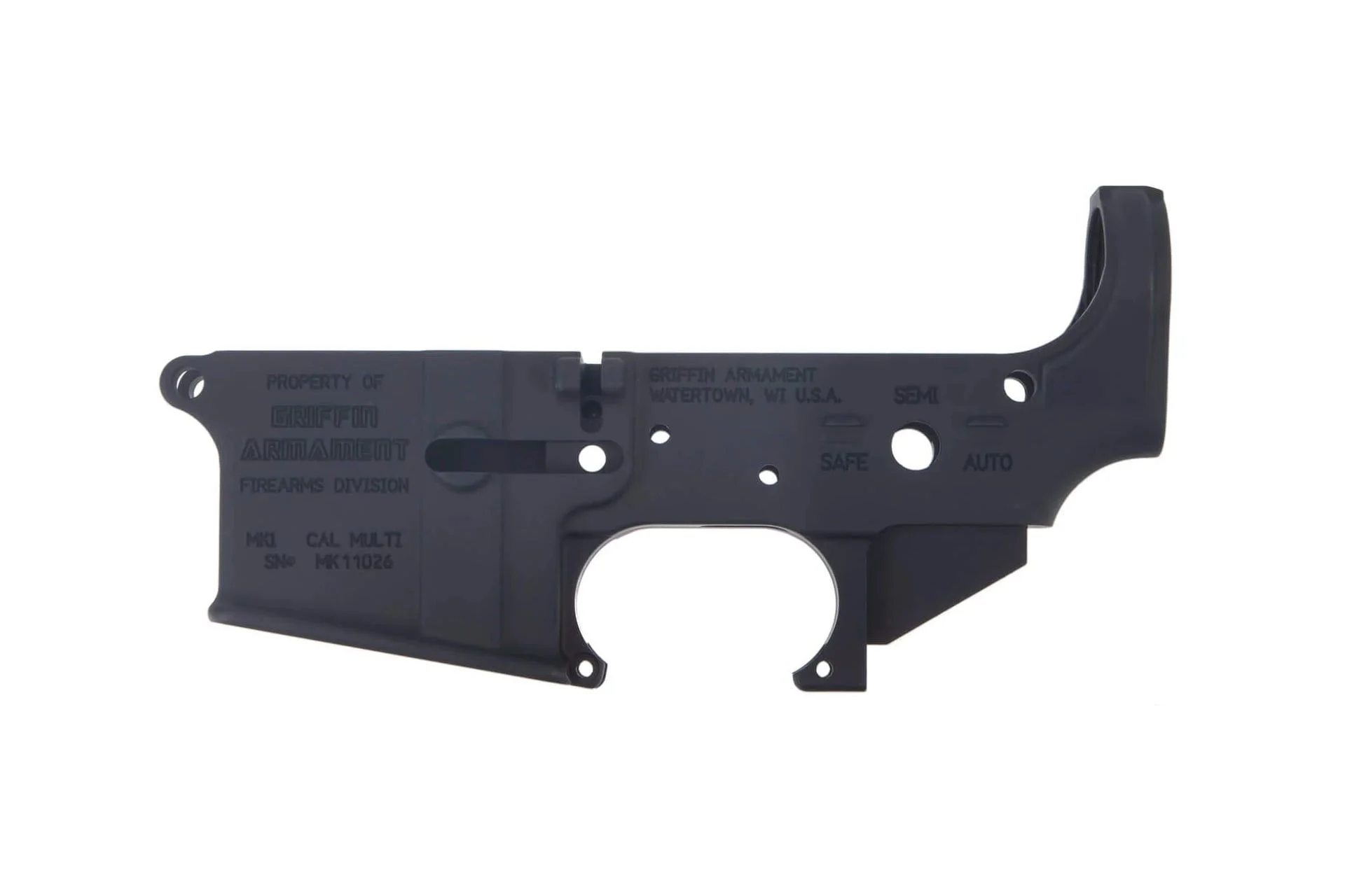 Griffin Armament MK1 Forged AR-15 Stripped Lower Receiver - Black - MK1SL