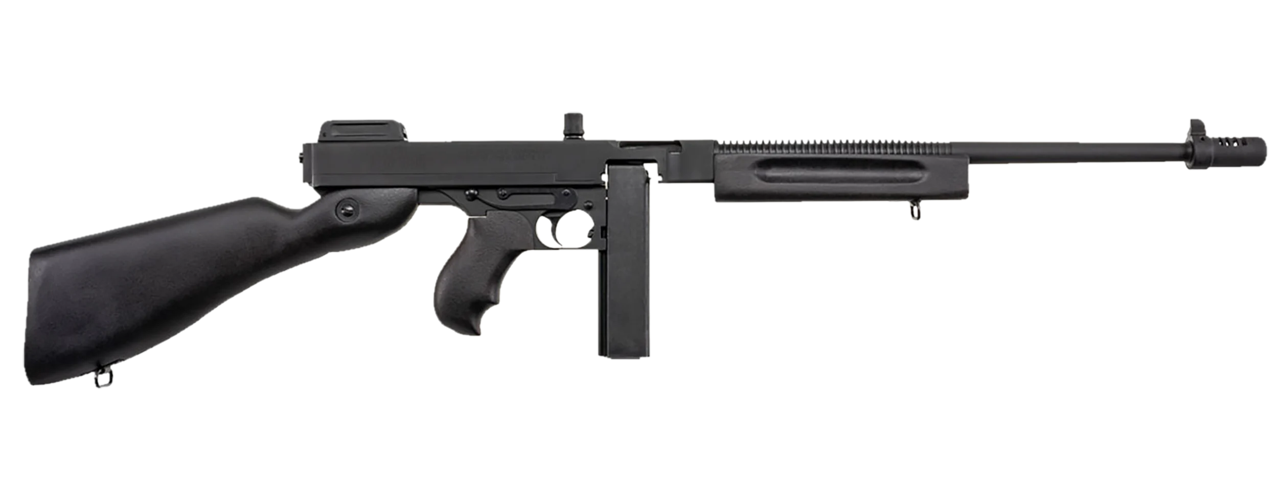 Thompson 1927A1 Deluxe Commando Carbine Rifle T1C, 45 ACP, 16 1/2 in, Semi-Auto, Wood Stock, Black Finish, 30 Rds