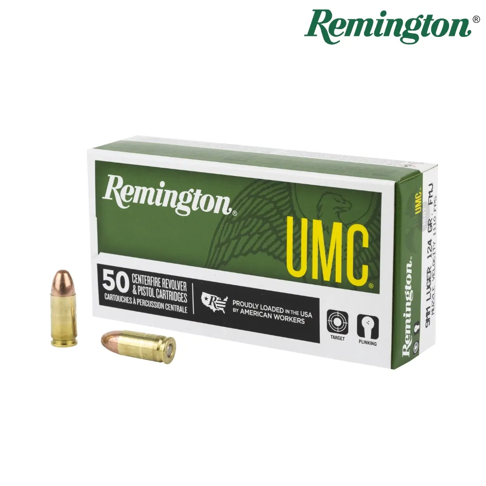 Remington UMC 9mm 124gr FMJ Ammo