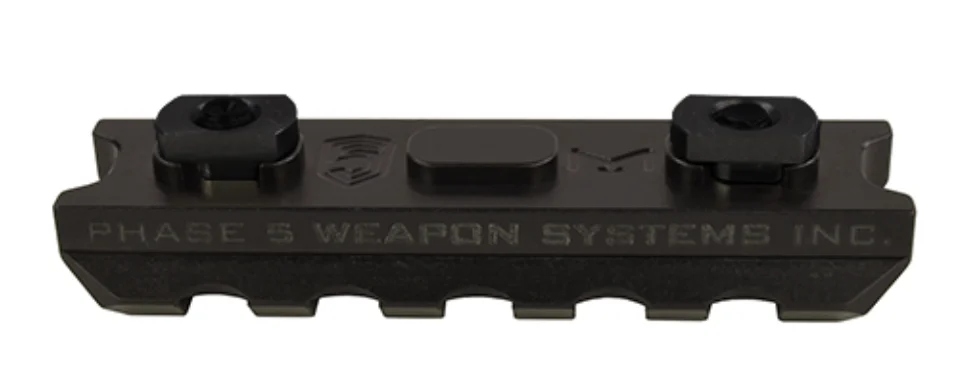 Phase 5 M-LOK 5-Slot Picatinny Rail Section - Black - MLOKPIC5-BLK
