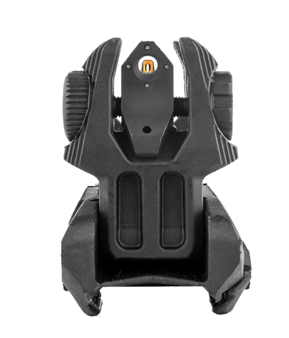 Meprolight MEPRO FRBS - Self-Illuminated Flip Back-Up Rifle Sights, 4 Dot Rear / Orange Hyper Bright Front, Black - 403240