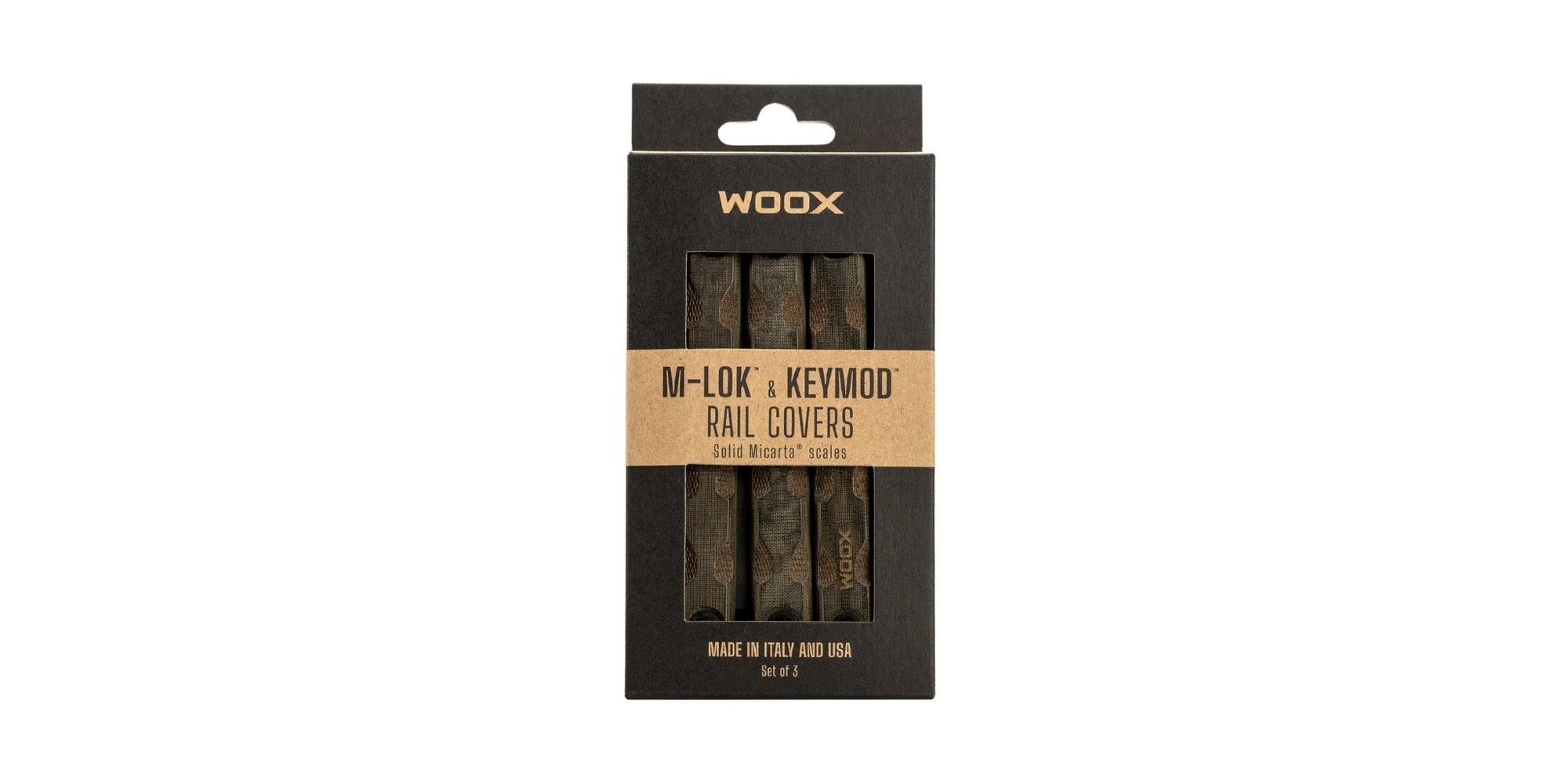 WOOX M-LOK & KeyMod Rail Covers (Set of 3) - Tiger Wood - SH.MLK003.SET