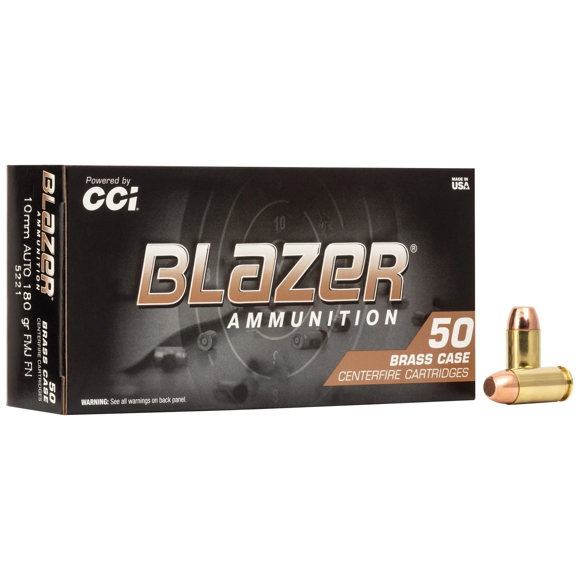Blazer Ammunition Blazer 10MM 180Gr Full Metal Jacket Handgun Ammo - 50 Rounds - 5221